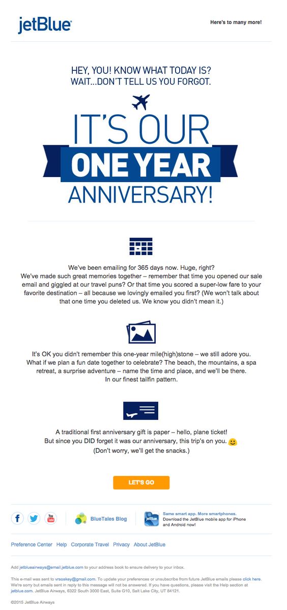 Anniversary Emails