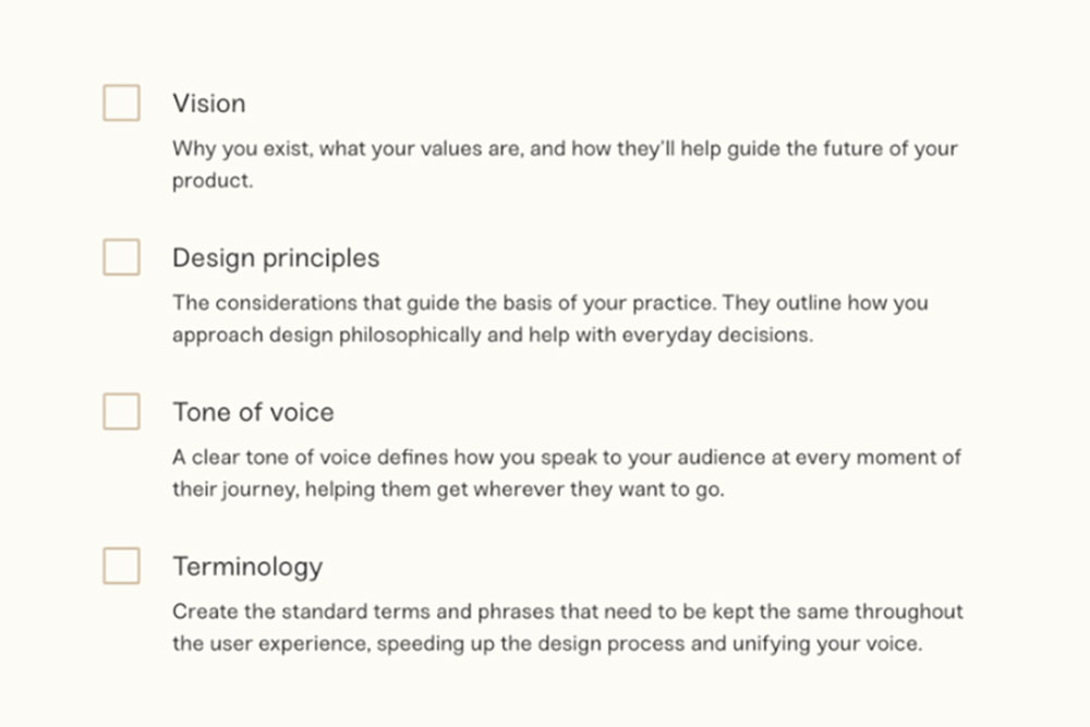 Design System Checklist