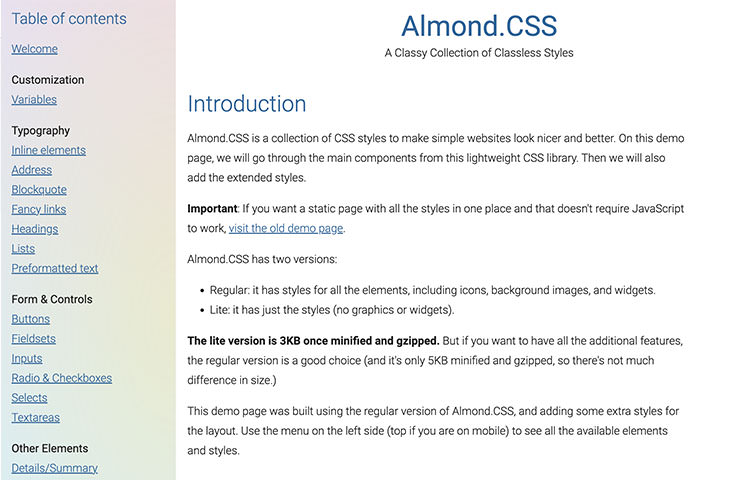 almond css