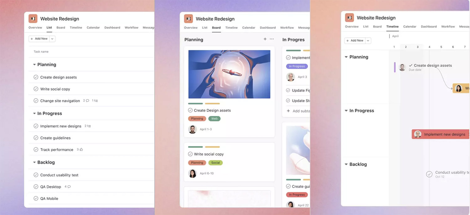 Asana Collaboration Tool Interface