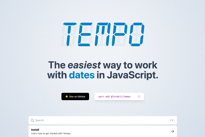 Screenshot of Tempo library