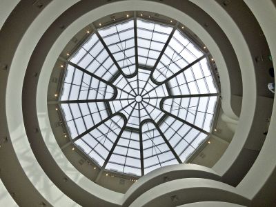 An intricate, radial atrium and skylight that inspired data visualizations