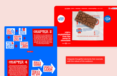 Images of the packaging of the chocolate bar and of the website