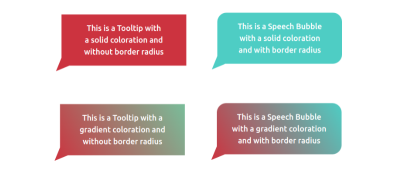 Showing four different tooltip shapes