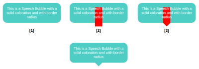 Illustrating the three steps needed to create rounded tooltip corners in sequential order.