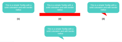 Illustrating three steps for correcting the tooltip’s overflow when the tail is a custom shape.