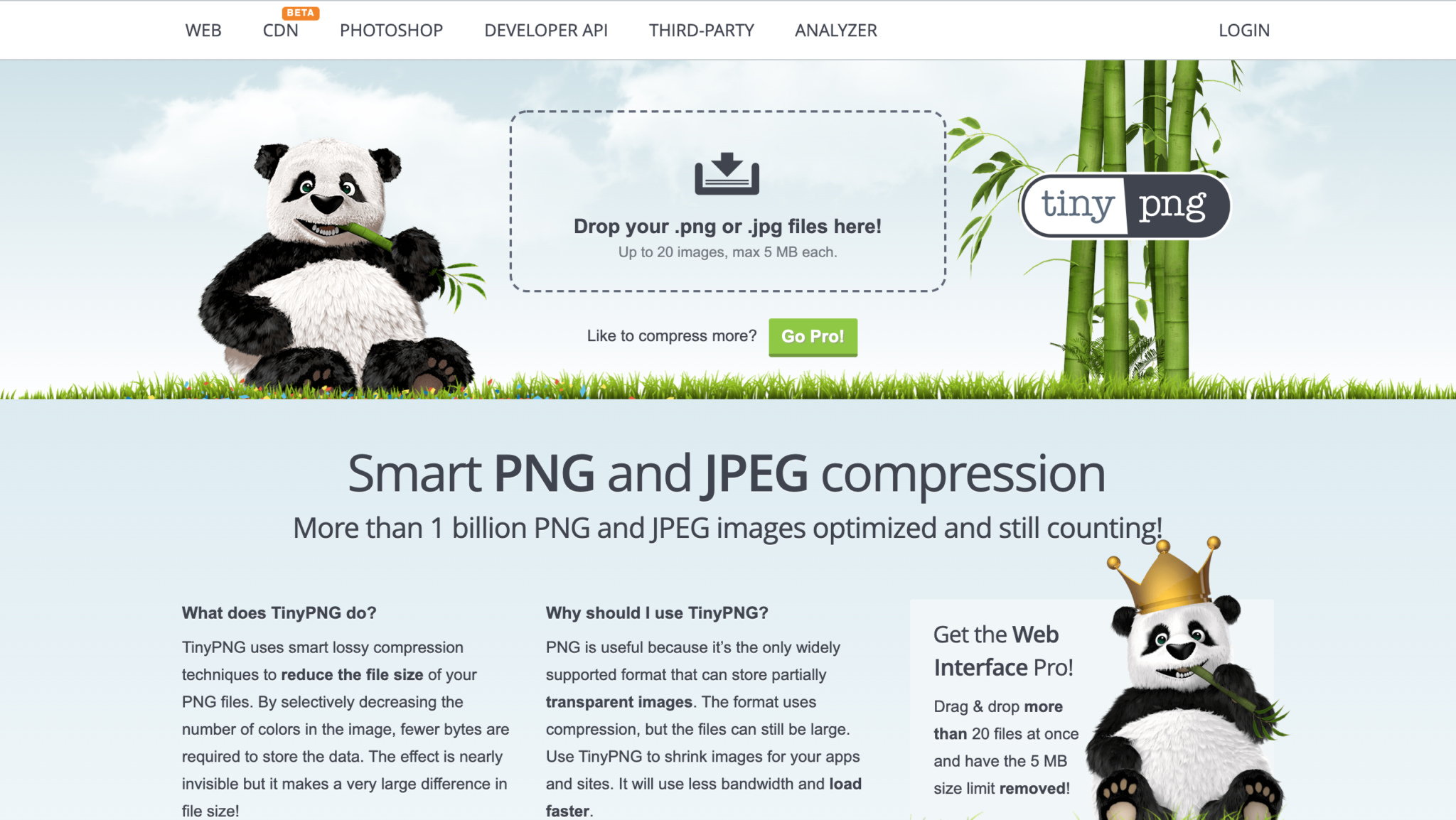 TinyPng Design Tool Homepage