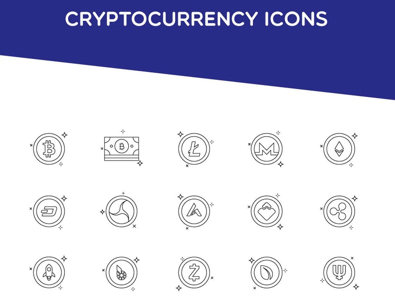 Top 100 Cryptocurrency Icons - Blockchain by Steven Ankri
