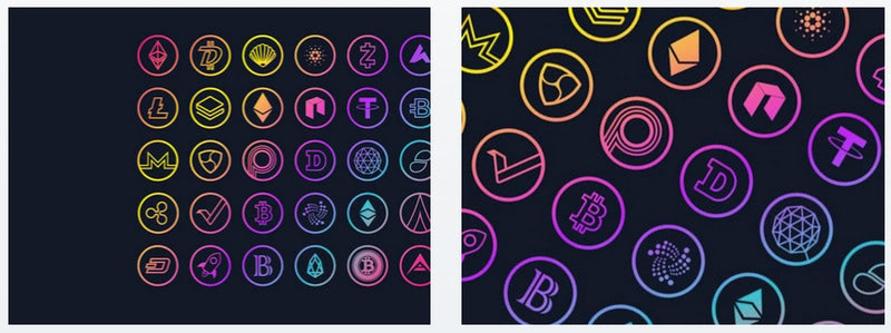 Cryptocurrency Gradient Logos