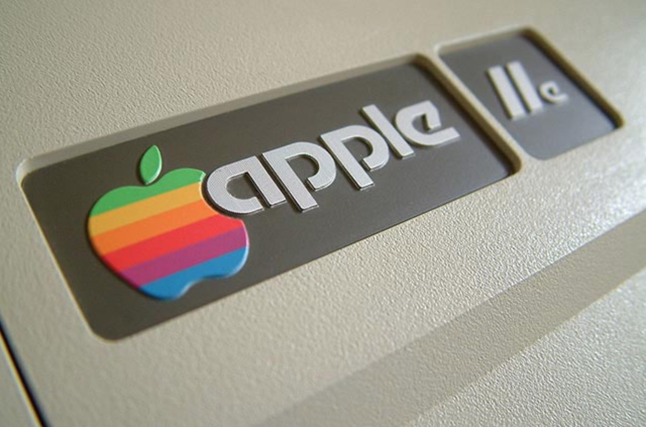 old apple logo rainbow