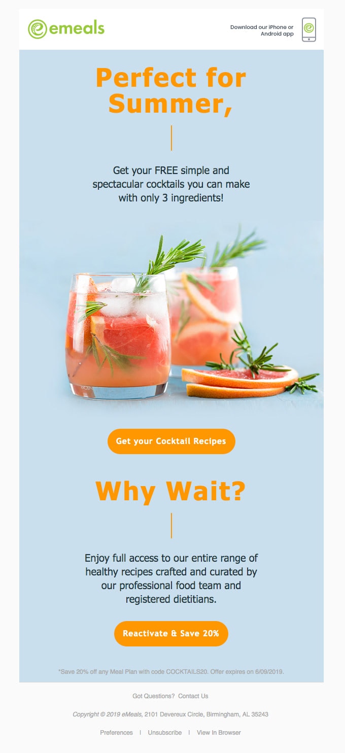 Summer Email from eMeals