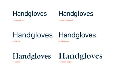 Differences between text and display fonts from the same font family