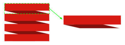 Ribbon shape with a selected one piece which repeats through the whole shape