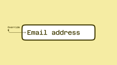 A screenshot that illustrates an override to the previous input field. The value now reads ‘Email address’.