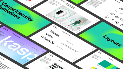 Digital brand identity that includes elements like logos, typography, and color palettes