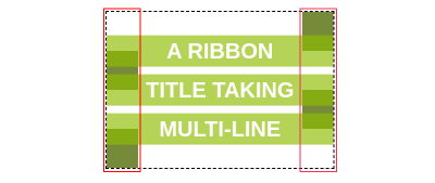 Highlighting the two gradients that establish the left and right sides of the ribbon.