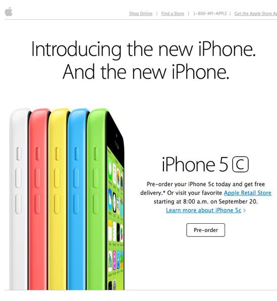 iphone 5c different colors white red yellow blue green campaign