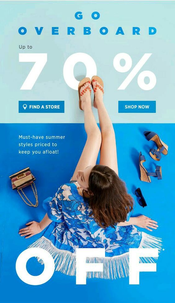shoe sale for summer blue campaign trend