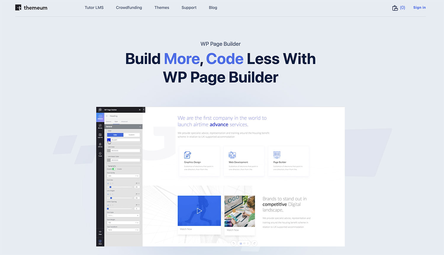 WP Page Builder platform